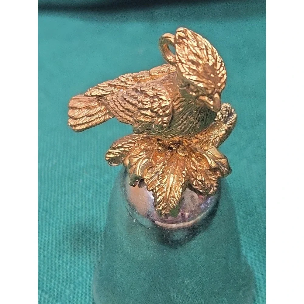 VTG Brass Bird on Silver plated bell approximately 2.5